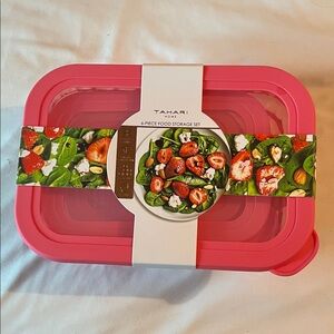 Tahari Pink 6-Piece Food Storage Set